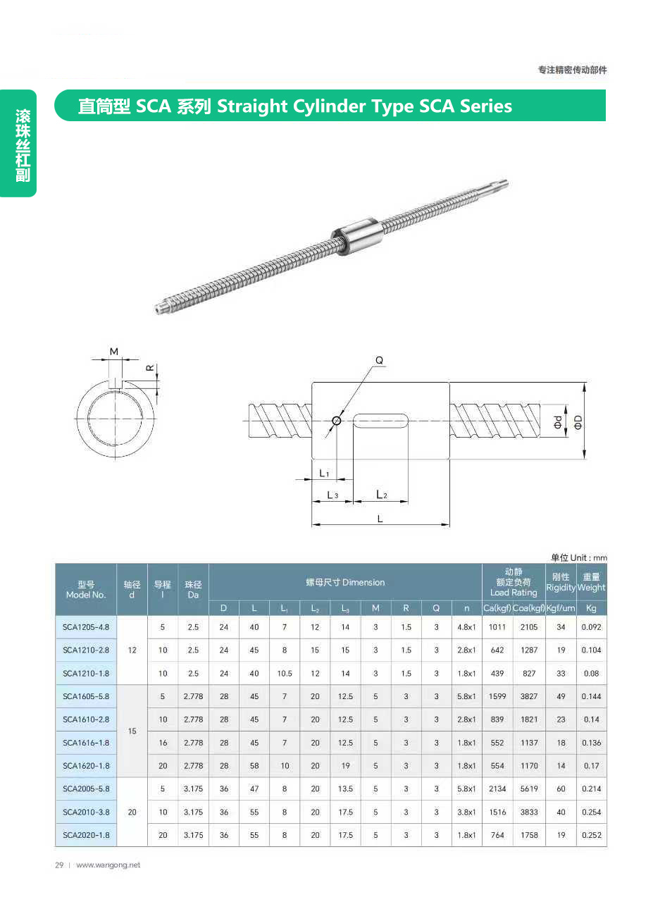 標準滾珠絲杠副